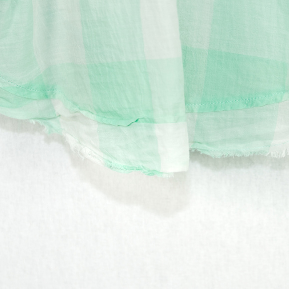 Mint, white Anthropologie Maeve check blouse - Picture 3 of 5